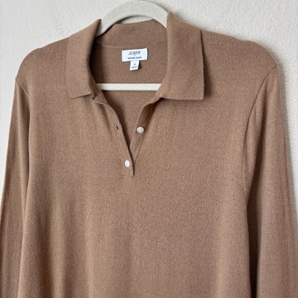 J. Crew Merino Wool Blend Long Sleeve Pullover Sweater Polo - Picture 4 of 10